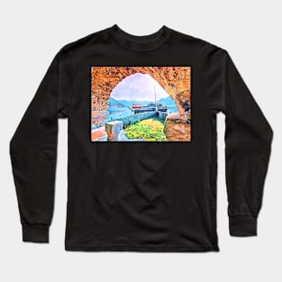 Ship in the Bay of Kotor Long Sleeve T-Shirt